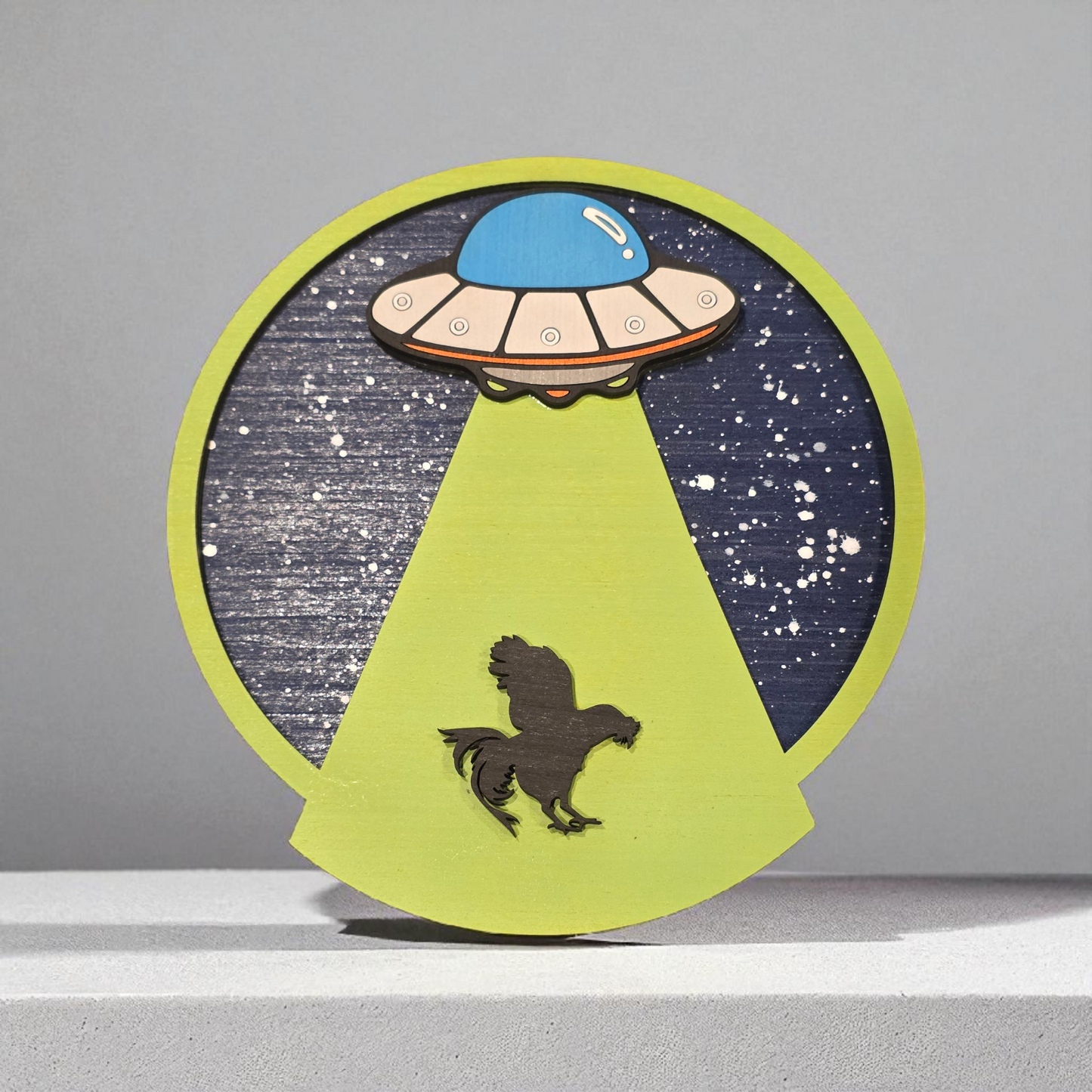 UFO Abduction Wall Art | Laser Cut | Sihouette | Cryptid
