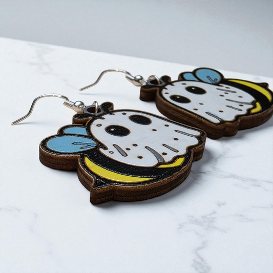Boo-Bee Earrings | Hand-Painted | Halloween | Bee | Ghost | Jewelry