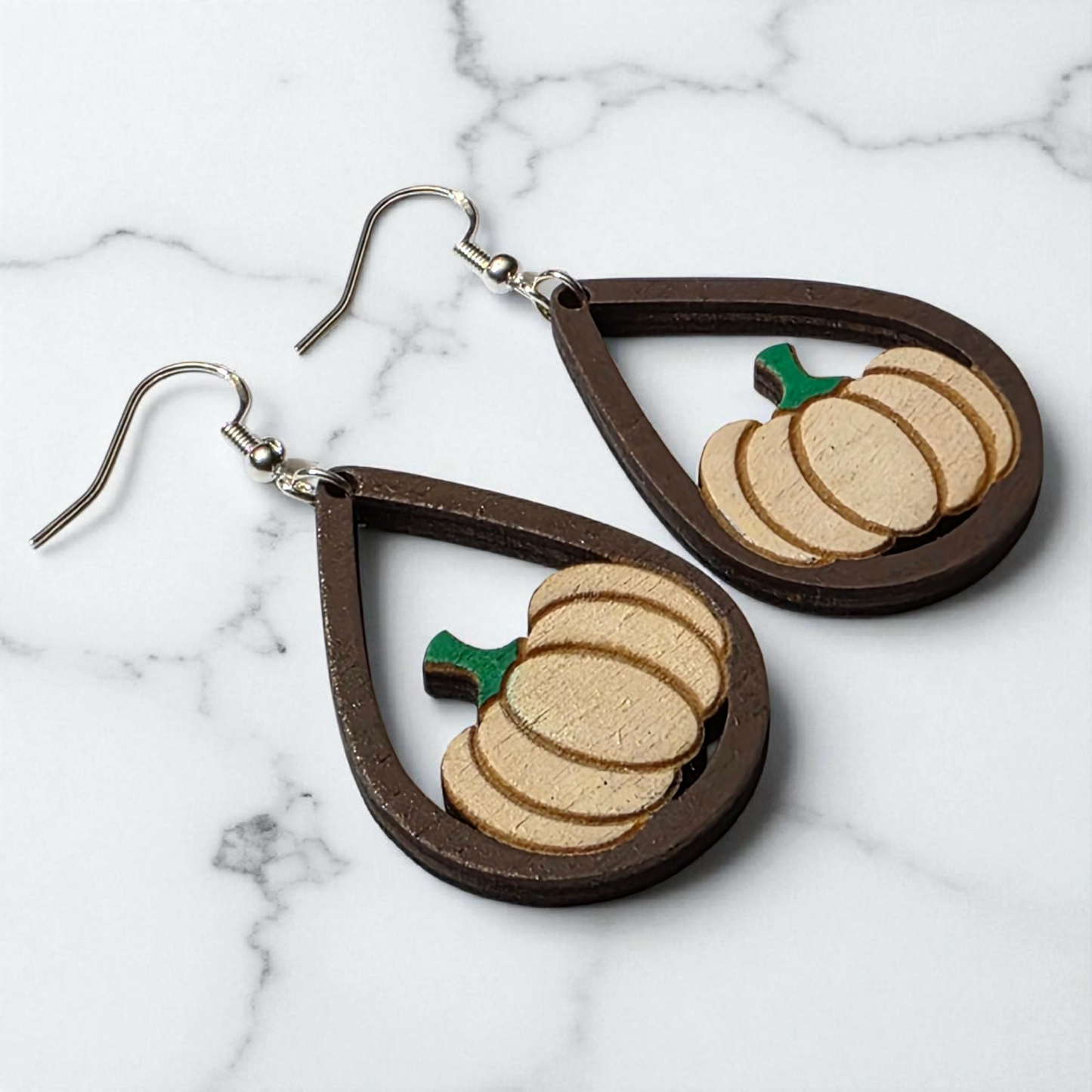 Pumpkin Teardrop Earrings | Fall | Lightweight | Hypoallergenic