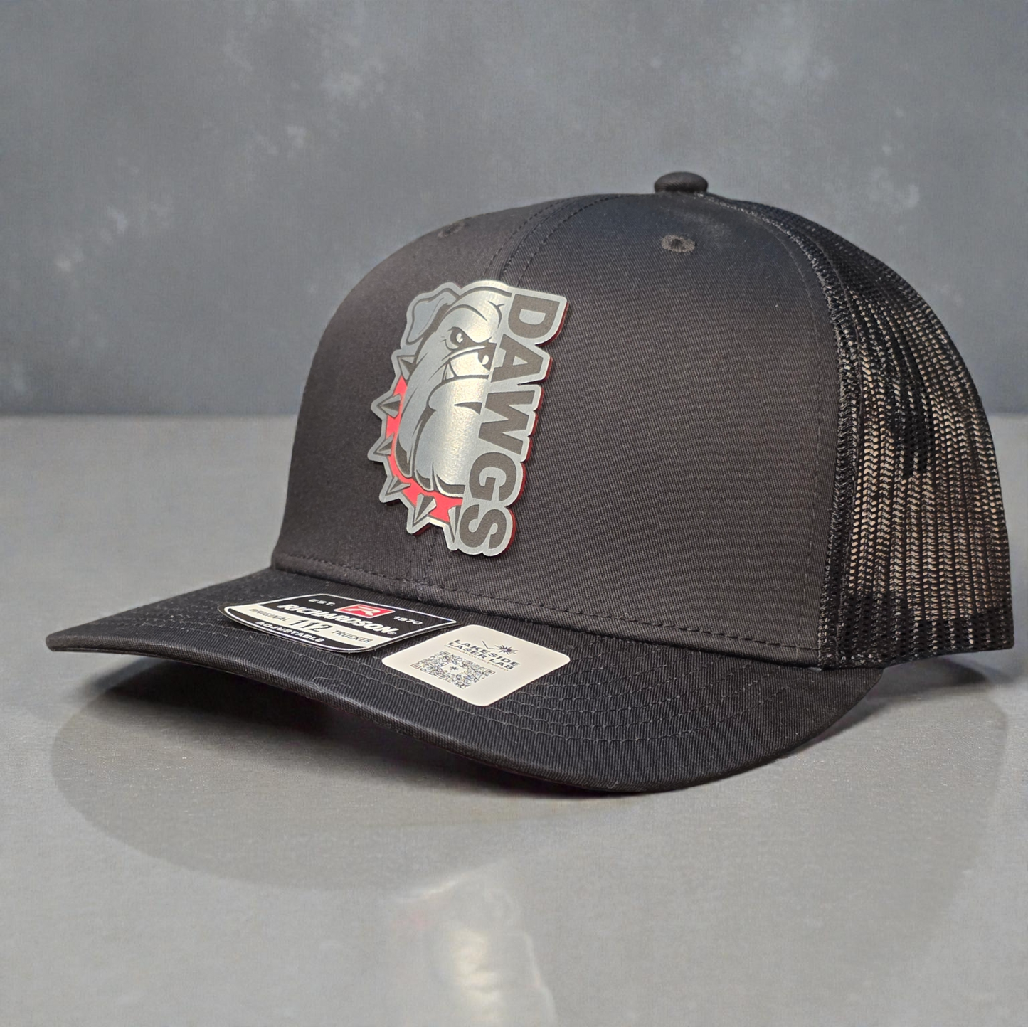 DAWGS Bulldog Hat | Richardson 112 Snapback | OSFM | Red and Black