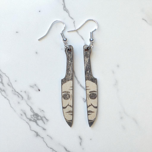 Michael Myers Knife Earrings | Horror | Halloween | Lightweight | Hypoallergenic