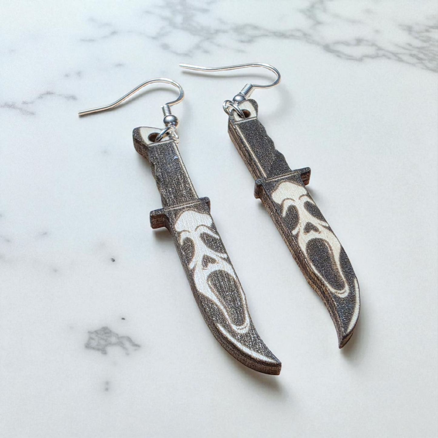 Ghostface Knife Earrings | Horror | Halloween | Lightweight | Hypoallergenic