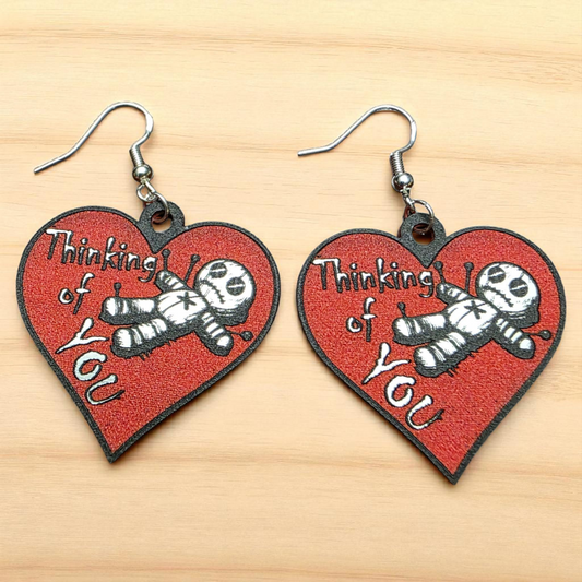 Voodoo Doll Earrings | Thinking of You | Lightweight | Hypoallergenic