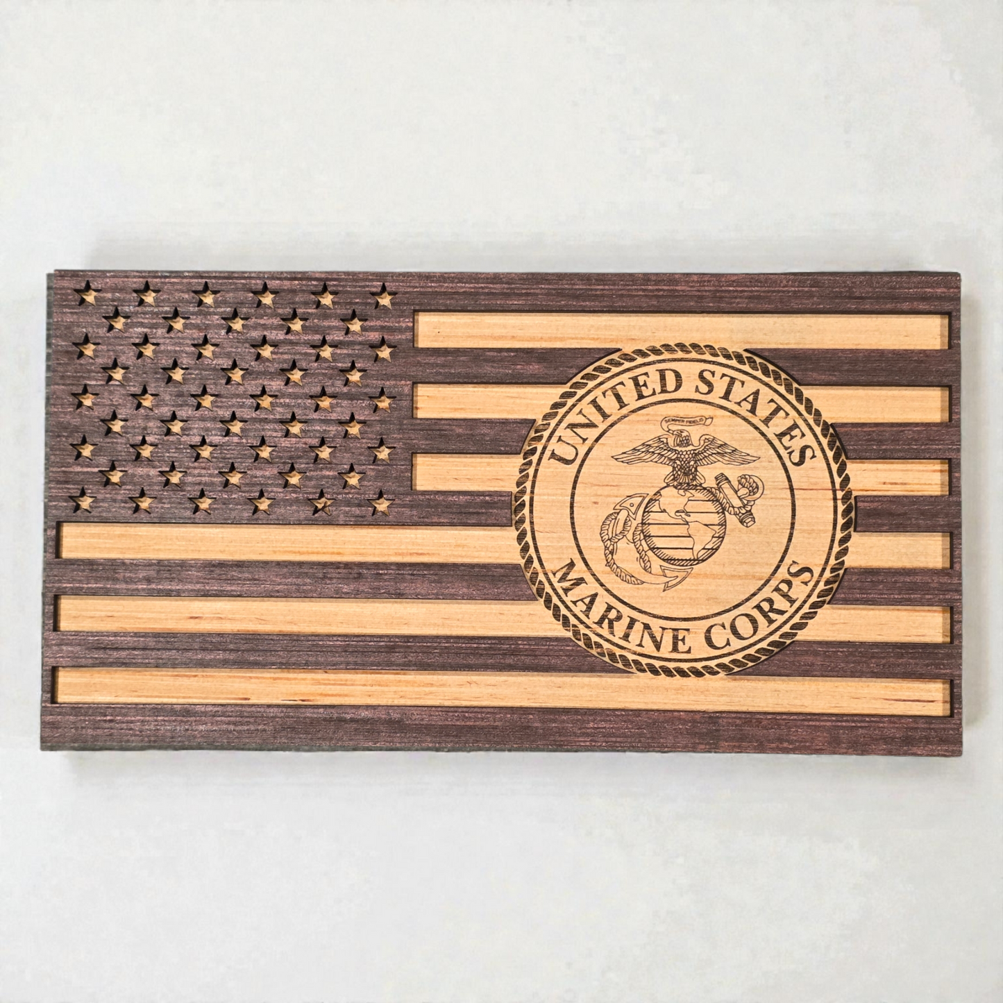 United States Marine Corps Wooden Flag – Handcrafted Tribute