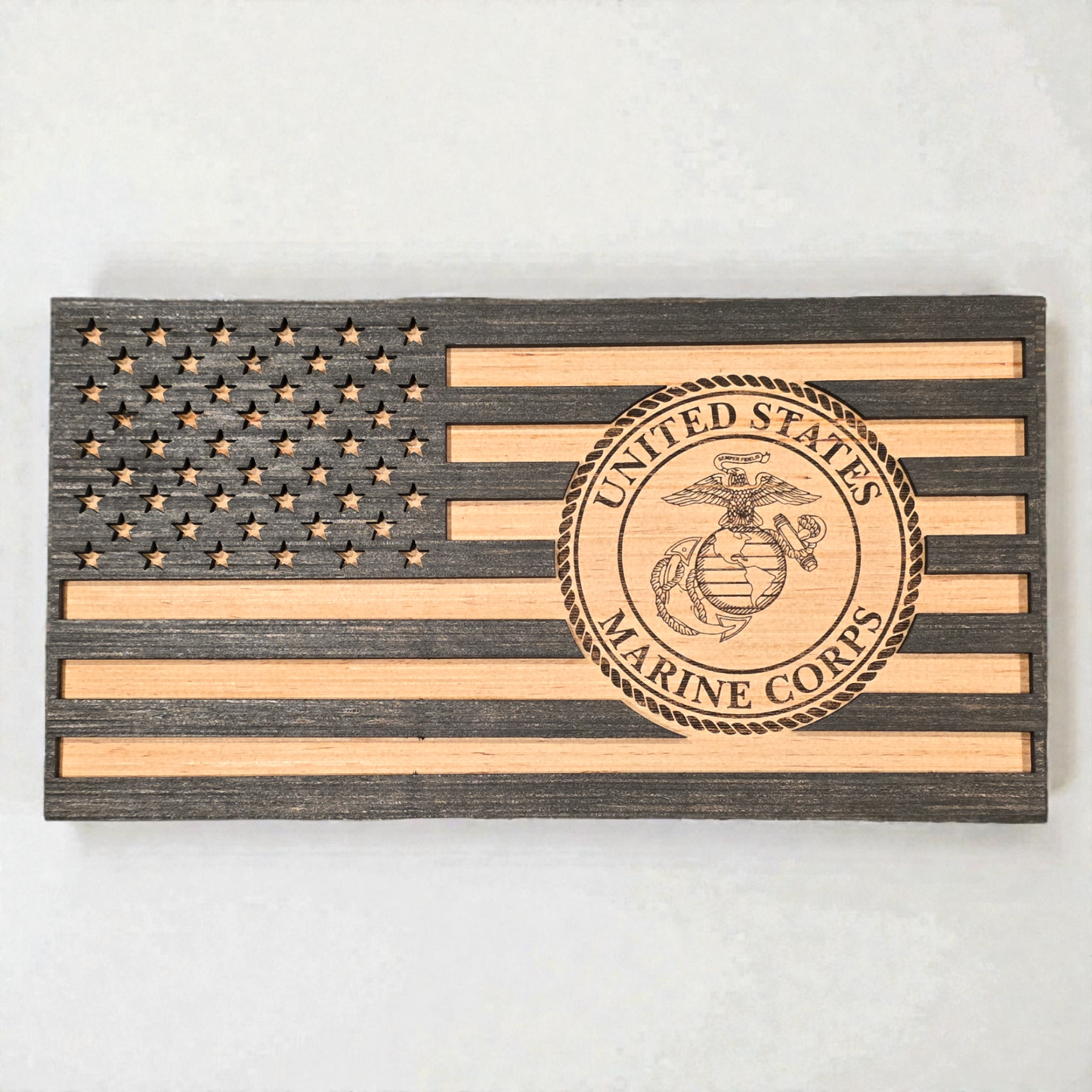 United States Marine Corps Wooden Flag – Handcrafted Tribute