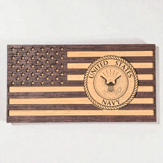 United States Navy Wooden Flag – Handcrafted Tribute
