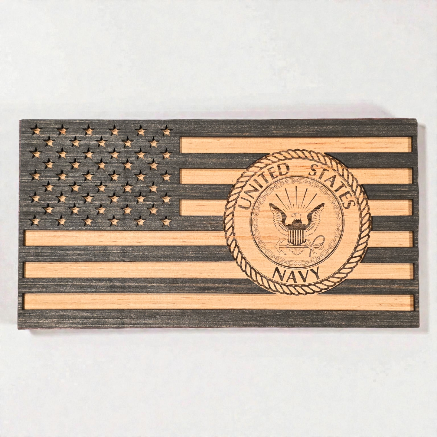 United States Navy Wooden Flag – Handcrafted Tribute