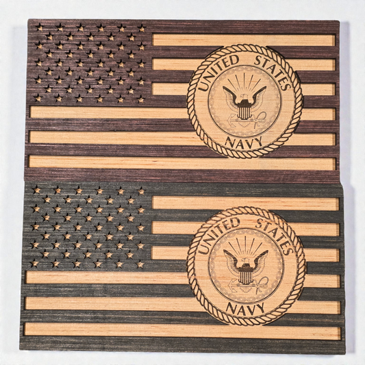 United States Navy Wooden Flag – Handcrafted Tribute