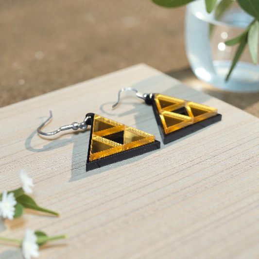 3Force-Inspired Geometric Earrings – Hypoallergenic Acrylic, Gamer Chic