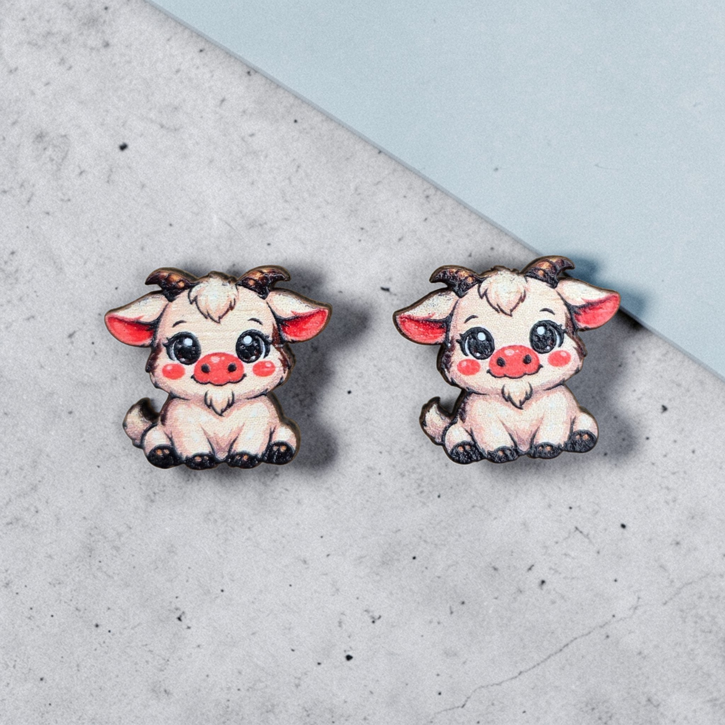 🐷🐮 Barnyard Friends – Whimsical Wooden Farm Animal Earrings 🐔