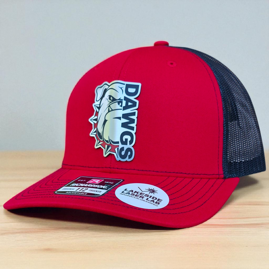 DAWGS Bulldog Hat | Richardson 112 Snapback | OSFM | Red and Black