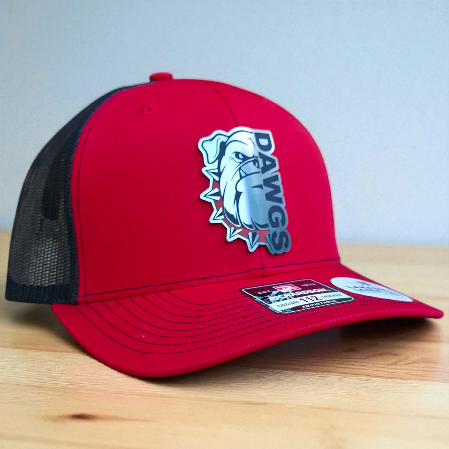 DAWGS Bulldog Hat | Richardson 112 Snapback | OSFM | Red and Black