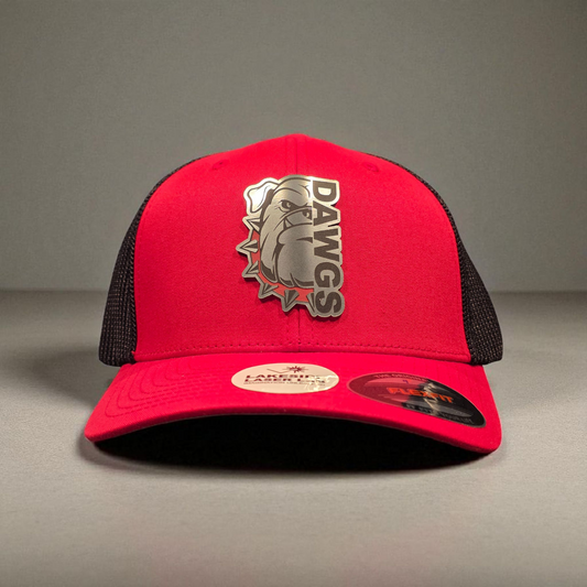 DAWGS Bulldog Hat | Yupoong FlexFit | OSFM | Red and Black