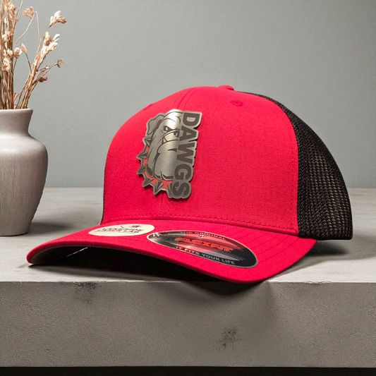 DAWGS Bulldog Hat | Yupoong FlexFit | OSFM | Red and Black