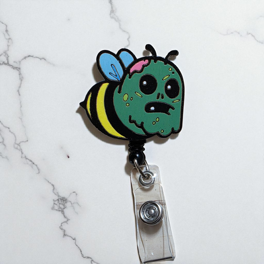 🧟‍♂️ Zom-Bee Badge Reel – Hand-Painted