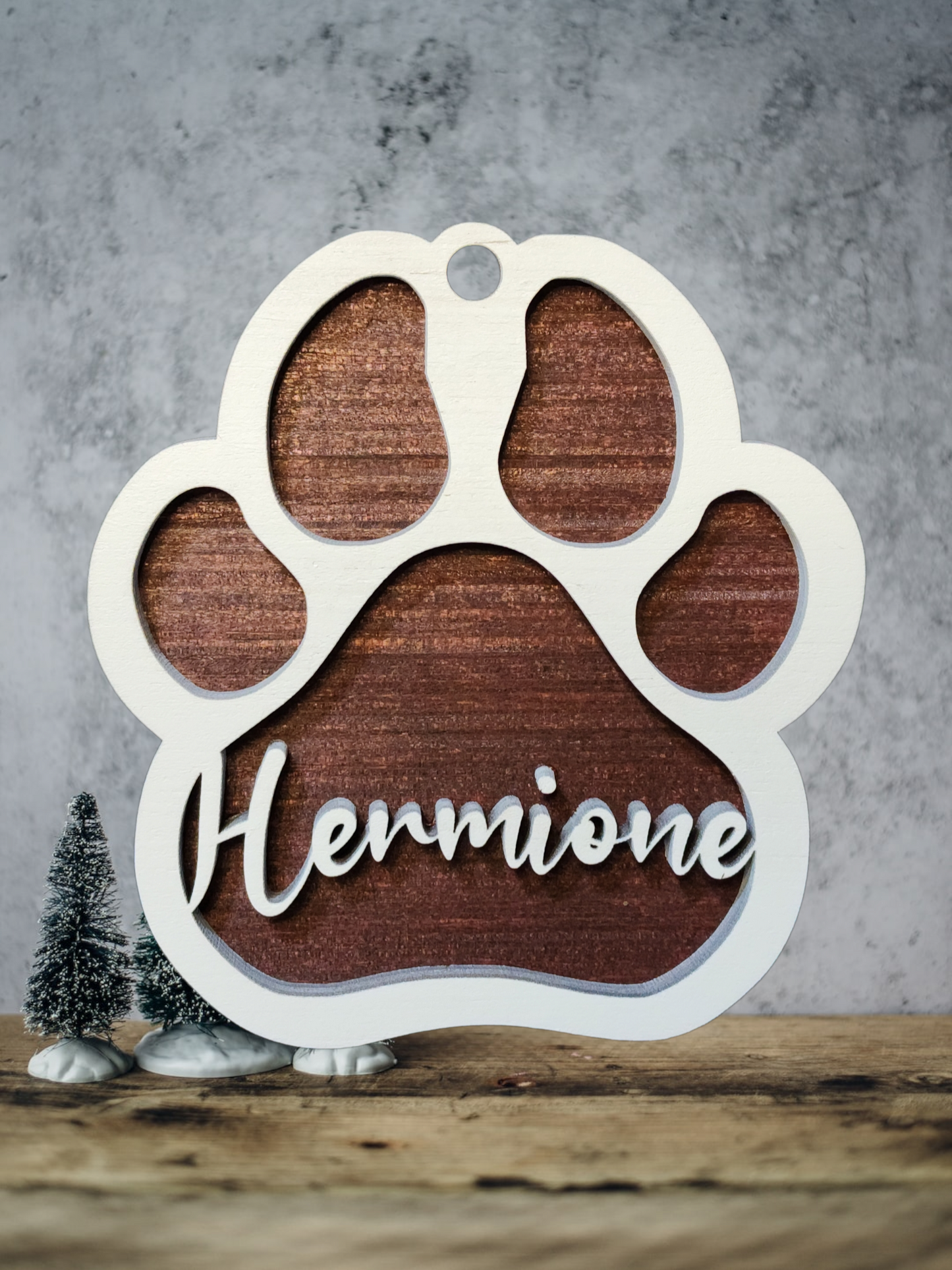 Custom Personalized Dog Paw Print Ornament