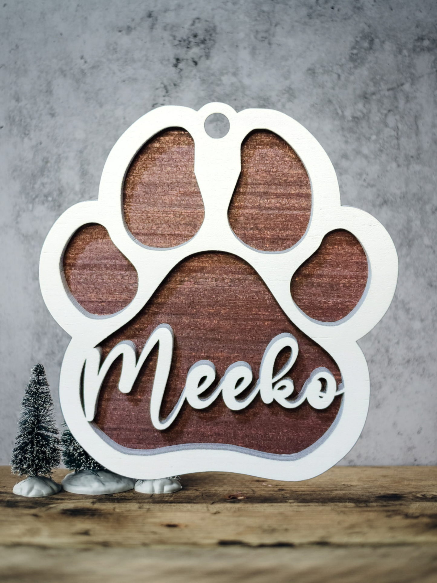 Custom Personalized Dog Paw Print Ornament