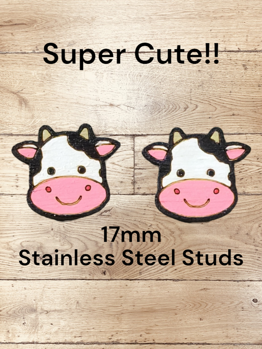 Super Cute Cow Head Studs