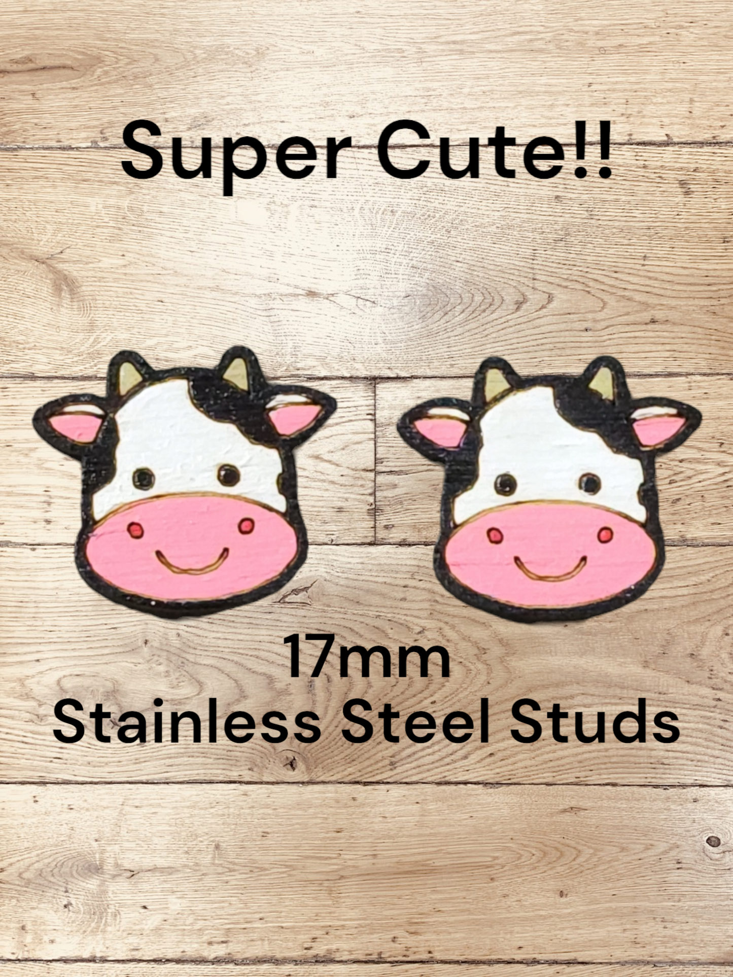 Super Cute Cow Head Studs