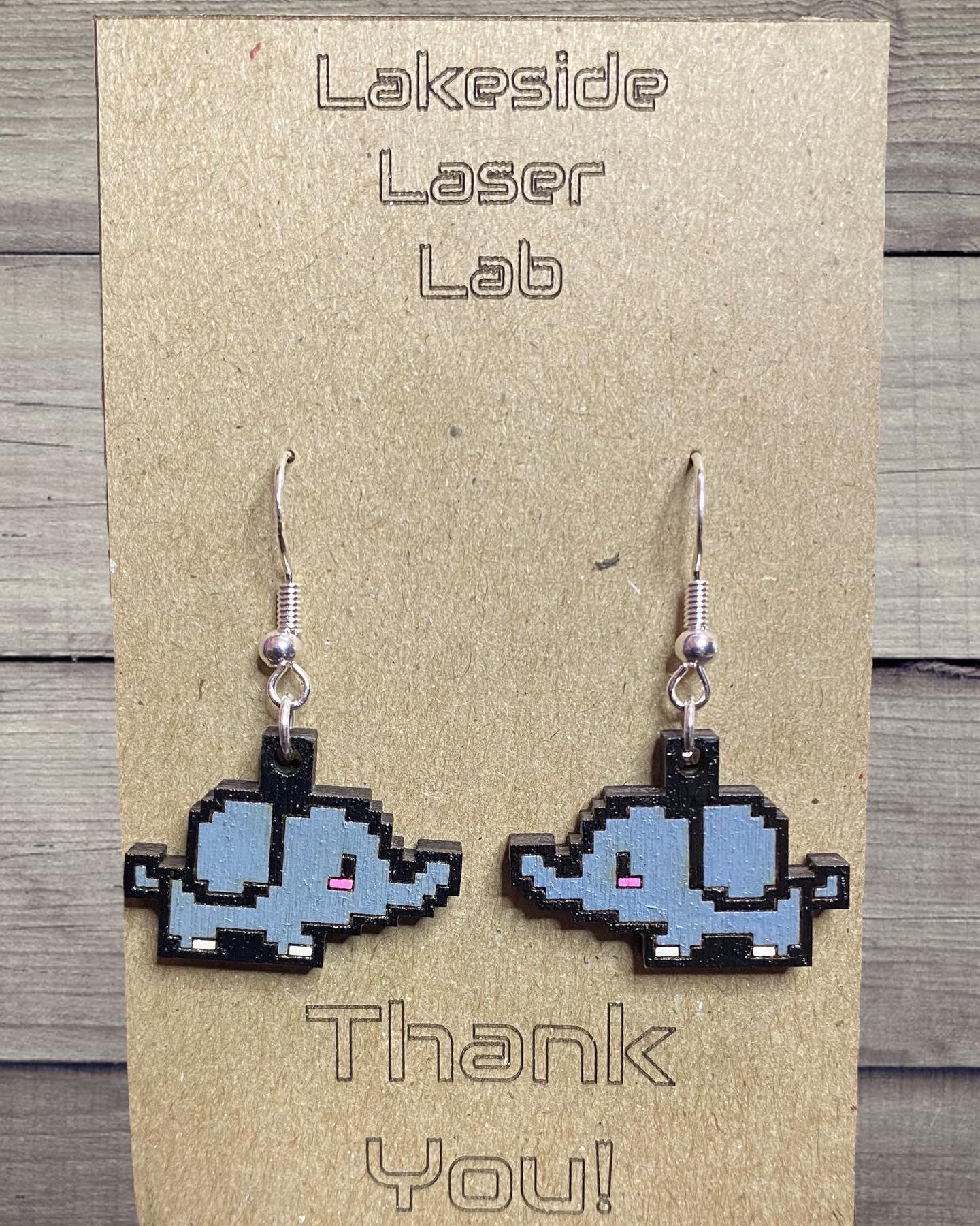 8 Bit Retro Cute Elephant Dangles