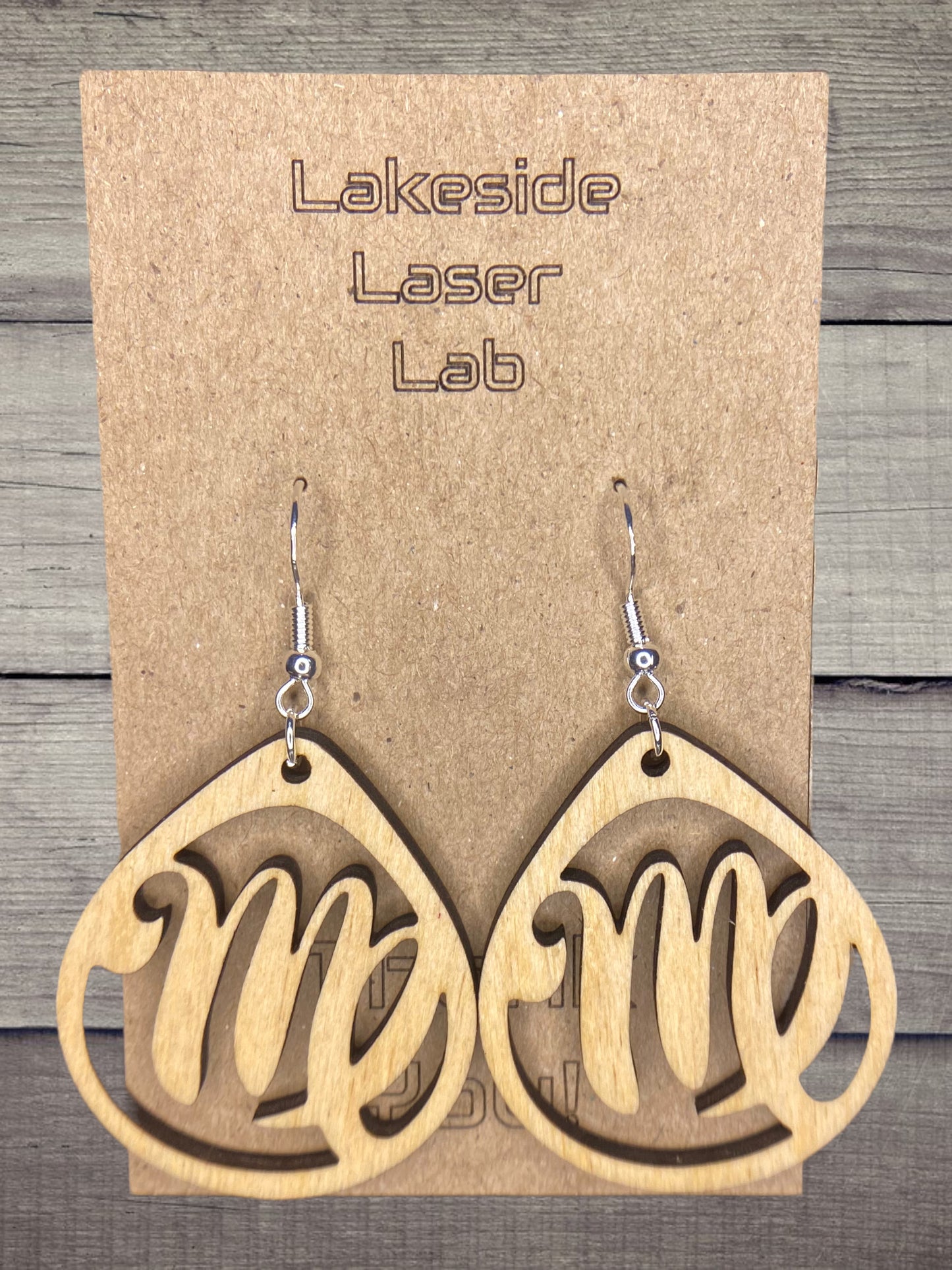 Natural Wood Zodiac Dangles (All Signs Available)