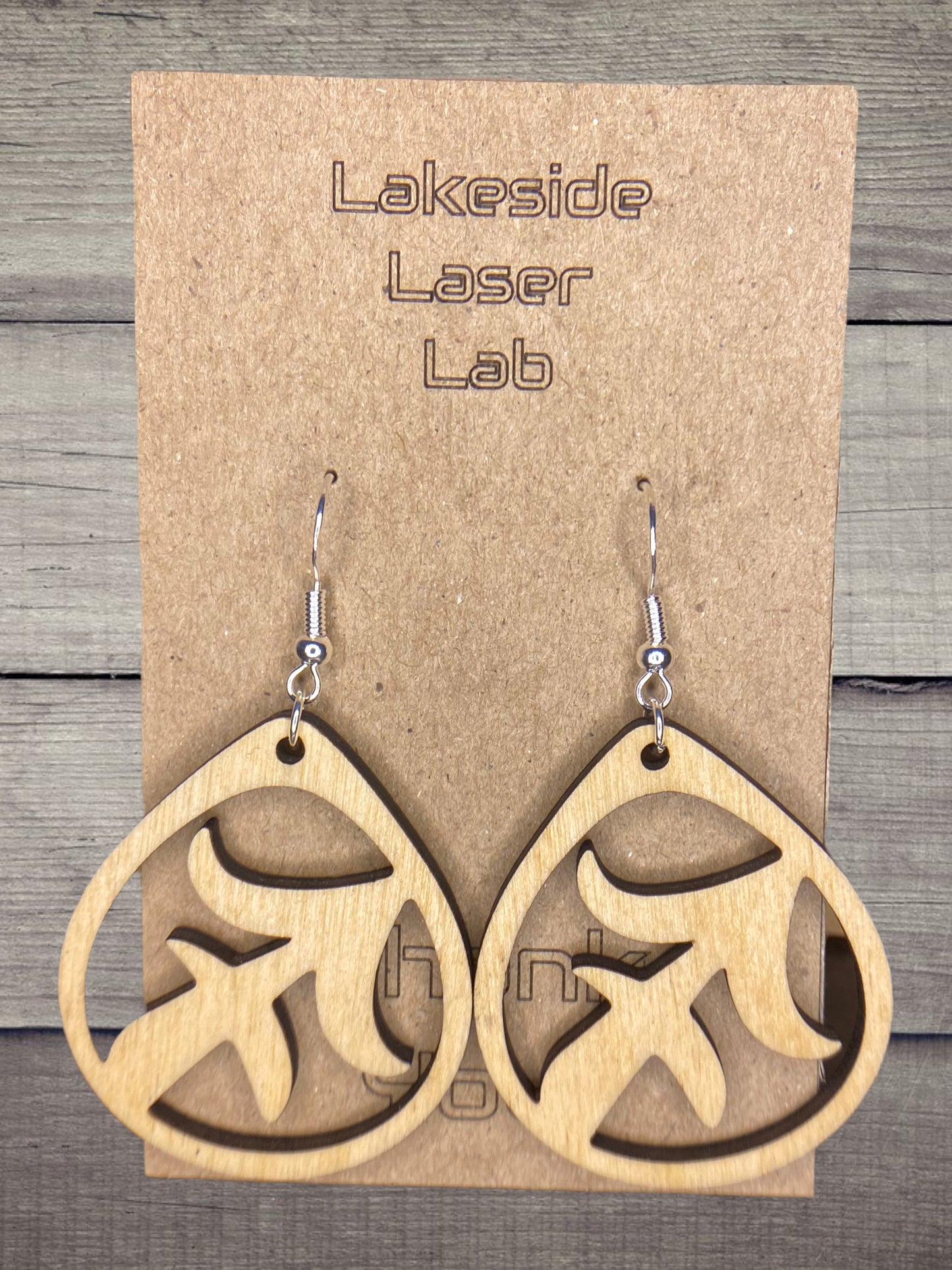 Natural Wood Zodiac Dangles (All Signs Available)