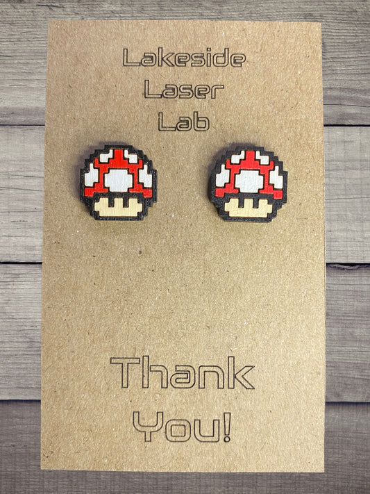 8 Bit Mushroom Studs (More Color Options)