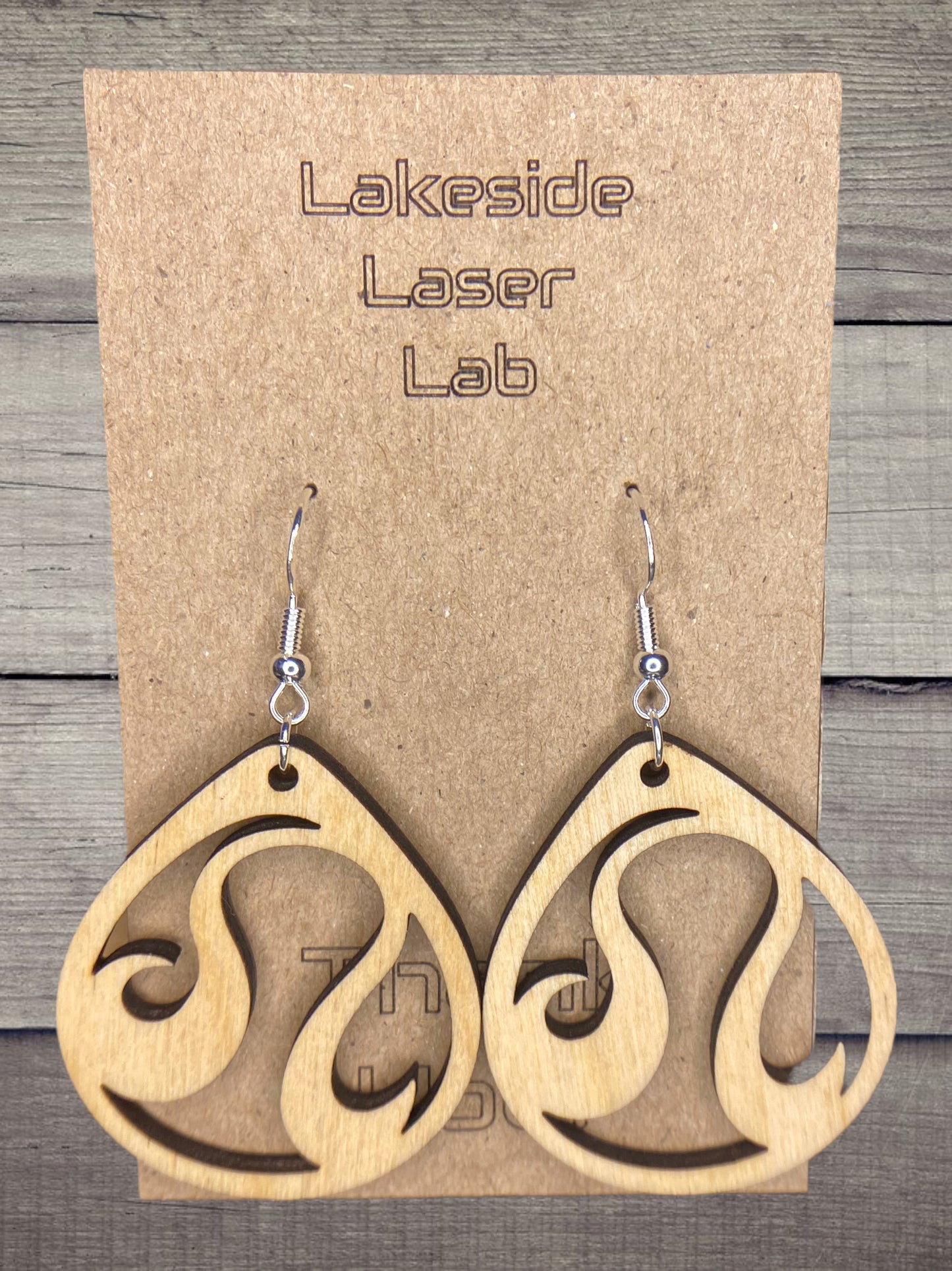 Natural Wood Zodiac Dangles (All Signs Available)